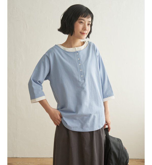 Lbc with Life「ヘンリーネックレイヤー7分袖Tシャツ」|その他|