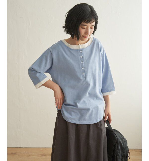 Lbc with Life「ヘンリーネックレイヤー7分袖Tシャツ」|その他|