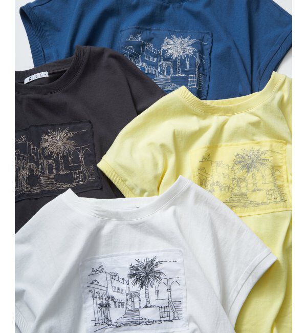 Lbc with Life「冷感フレンチスリーブ刺繍Tシャツ」|その他|