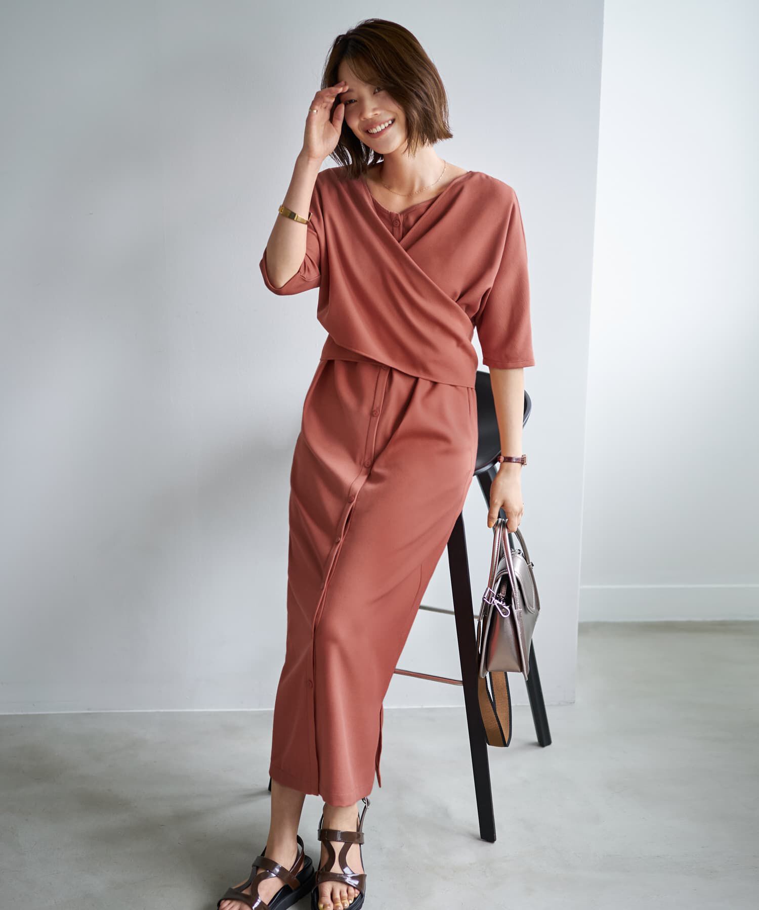 STYLE DELI「【LUXE】カシュクールみたいに結ぶワンピース」|ワンピース|