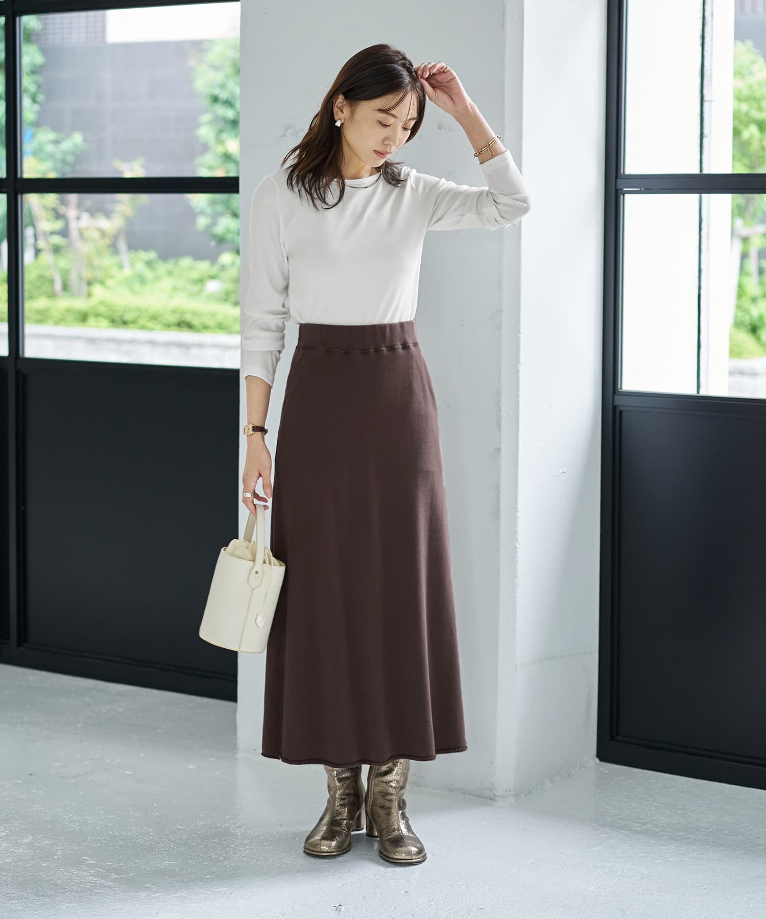 STYLE DELI「【Made in JAPAN】スウェットマキシ丈スカート／90cm」|スカート|