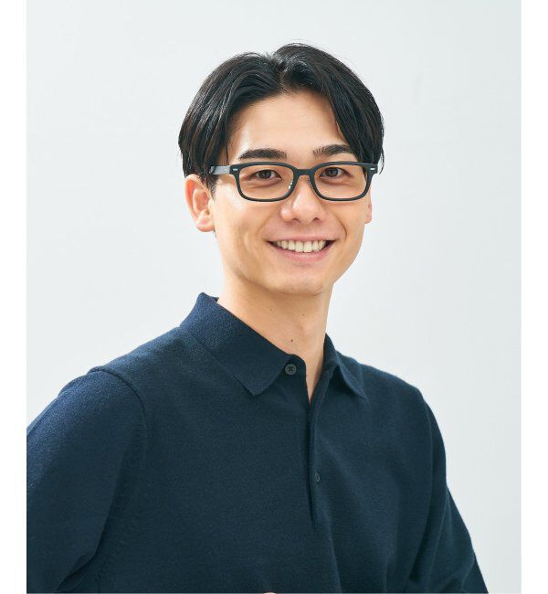  「Zoff｜UNITED ARROWS メガネ | [Stylish] 横長 伊達メガネ 度付き ユナイテッドアローズ   レンズ交換券付」|メガネ|ブラック系その他