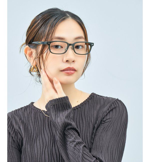  「Zoff｜UNITED ARROWS メガネ | [Stylish] 横長 伊達メガネ 度付き ユナイテッドアローズ   レンズ交換券付」|メガネ|オリーブ