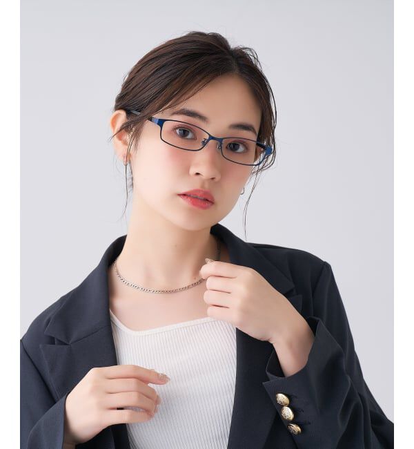  「 スクエア型 メガネ | 横長 メタルフレーム 伊達めがね 度付きユニセックス  STANDARD  レンズ交換券付」|メガネ|