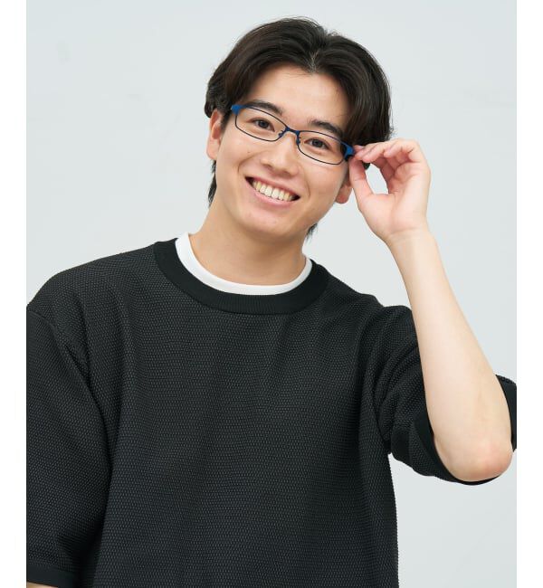  「 スクエア型 メガネ | 横長 メタルフレーム 伊達めがね 度付きユニセックス  STANDARD  レンズ交換券付」|メガネ|