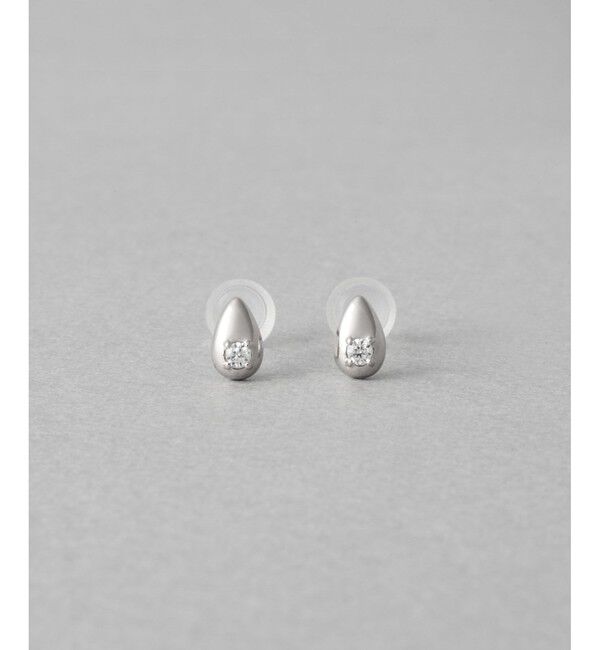 ete「ドロップ ビジュー ピアス」|ピアス|プラチナム