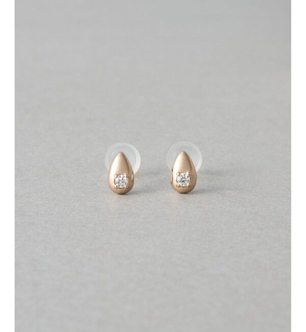 ete「ドロップ ビジュー ピアス」|ピアス|ピンクゴールド