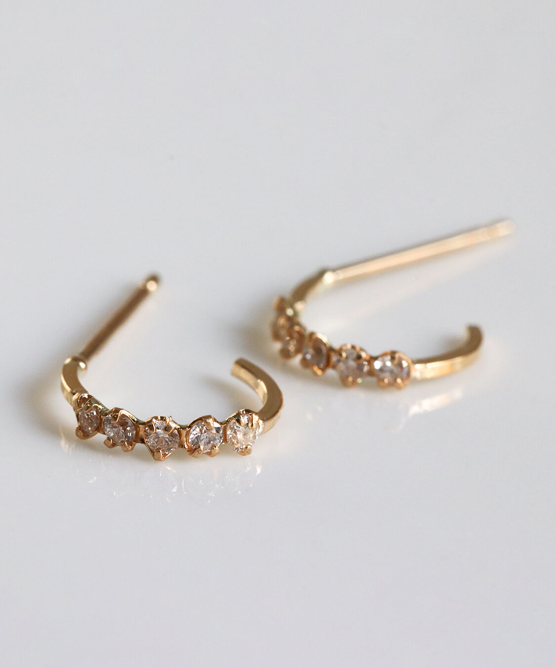  「ダイヤモンド フープ スタッド ピアス | K18」|ピアス|