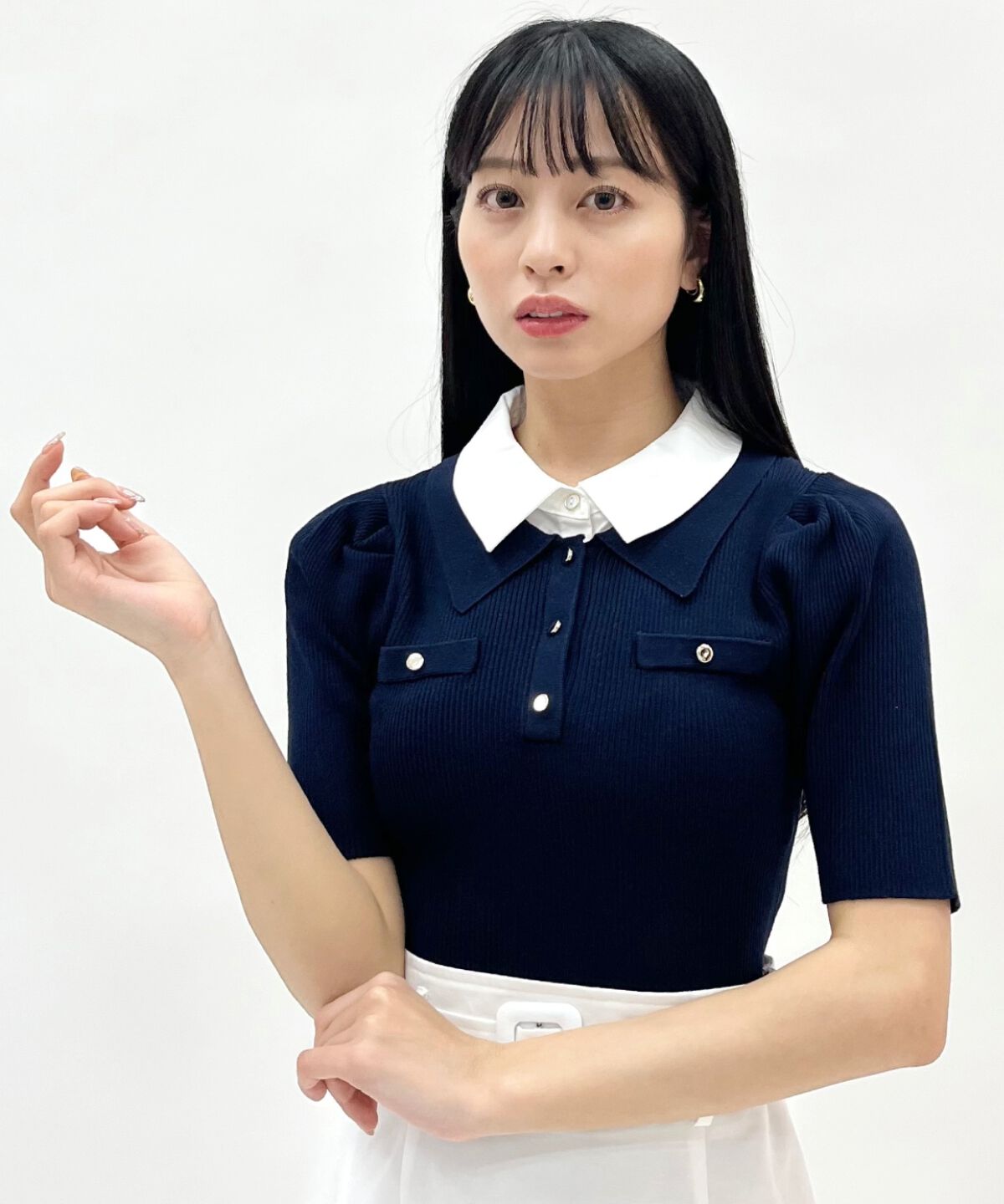 WILLSELECTION「レイヤードカラーリブニット」|ニット・セーター|