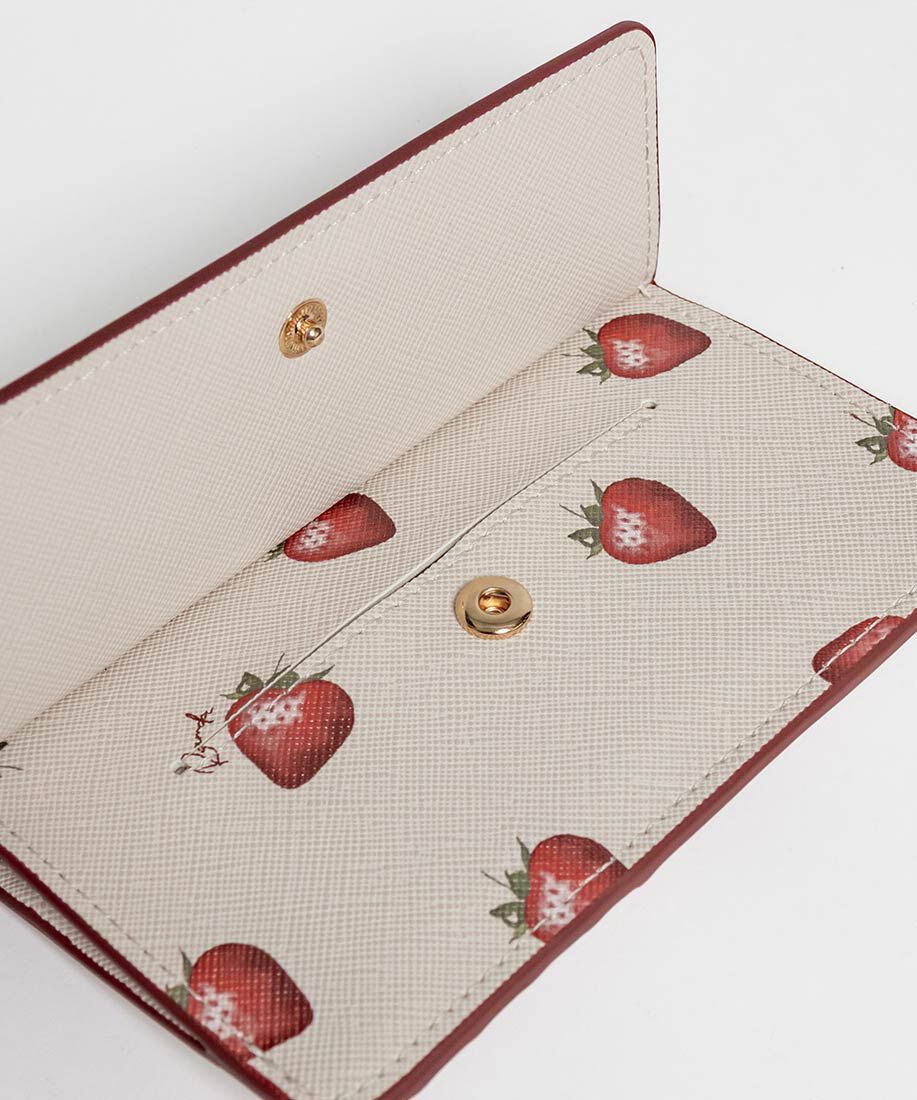  「【Cherry＆Strawberry】チャーム付きフラップフラグメントケース」|名刺入れ・カードケース|