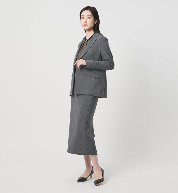 UNITED ARROWS「ダブルクロス タイトスカート ‐ストレッチ ウォッシャブル‐」|タイト|