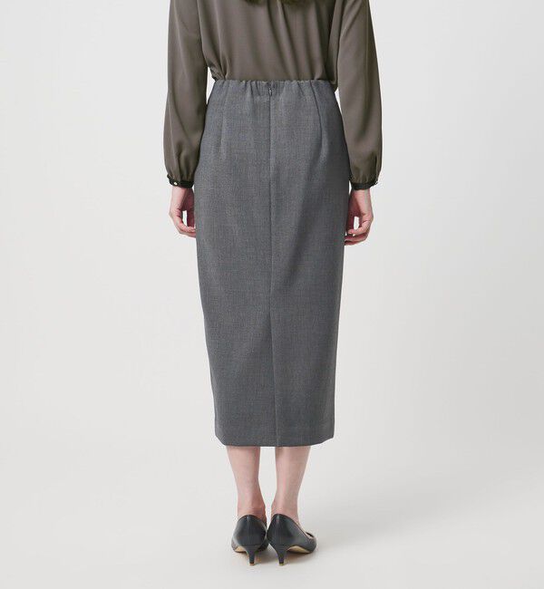 UNITED ARROWS「ダブルクロス タイトスカート ‐ストレッチ ウォッシャブル‐」|タイト|