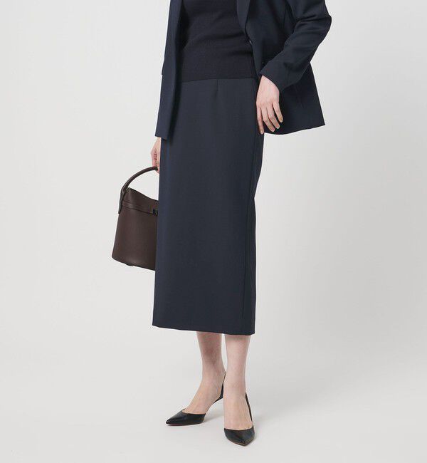 UNITED ARROWS「ダブルクロス タイトスカート ‐ストレッチ ウォッシャブル‐」|タイト|