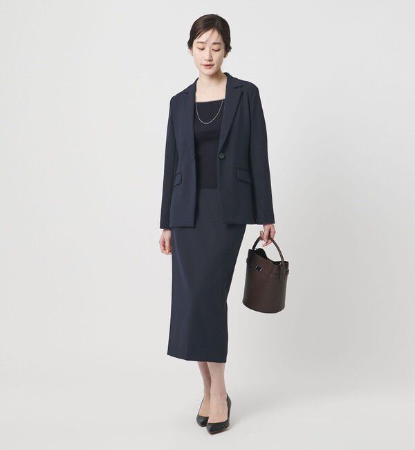 UNITED ARROWS「ダブルクロス タイトスカート ‐ストレッチ ウォッシャブル‐」|タイト|