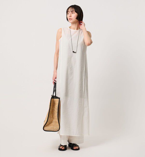 UNITED ARROWS「シアー レイヤード ノースリーブ ワンピース」|ワンピース|