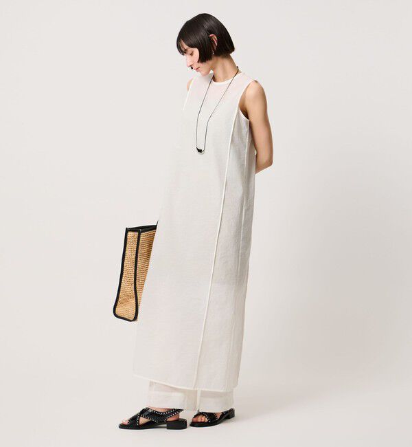 UNITED ARROWS「シアー レイヤード ノースリーブ ワンピース」|ワンピース|