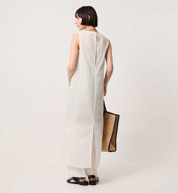 UNITED ARROWS「シアー レイヤード ノースリーブ ワンピース」|ワンピース|