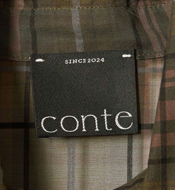 conte「＜conte＞シアー チェック ボウタイブラウス BK」|シャツ・ブラウス|