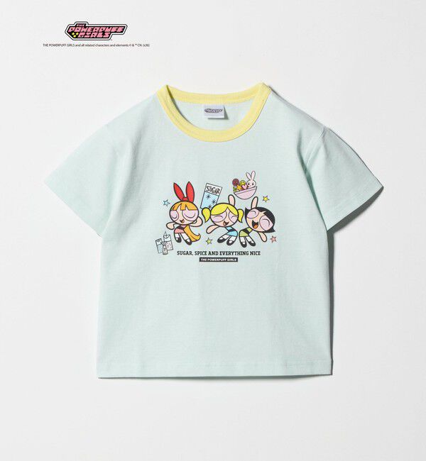 UNITED ARROWS green label relaxing「【別注】＜The Powerpuff Girls＞ リンガー Tシャツ / キッズ 100cmー130cm」|Tシャツ・カットソー|LT.BLUE