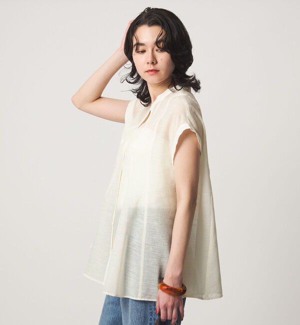 UNITED ARROWS green label relaxing「ラミーライク マチフレア ショートスリーブ ブラウス 通気性」|シャツ・ブラウス|
