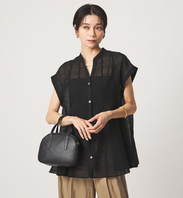 UNITED ARROWS green label relaxing「ラミーライク マチフレア ショートスリーブ ブラウス 通気性」|シャツ・ブラウス|