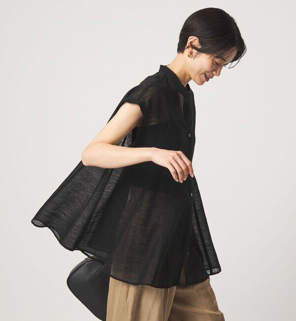 UNITED ARROWS green label relaxing「ラミーライク マチフレア ショートスリーブ ブラウス 通気性」|シャツ・ブラウス|