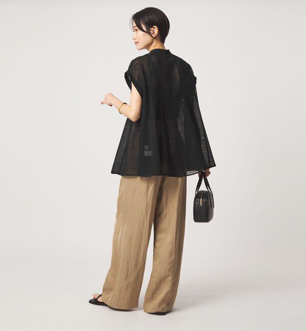UNITED ARROWS green label relaxing「ラミーライク マチフレア ショートスリーブ ブラウス 通気性」|シャツ・ブラウス|