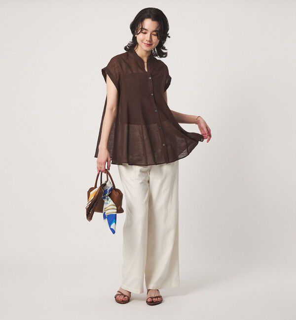 UNITED ARROWS green label relaxing「ラミーライク マチフレア ショートスリーブ ブラウス 通気性」|シャツ・ブラウス|