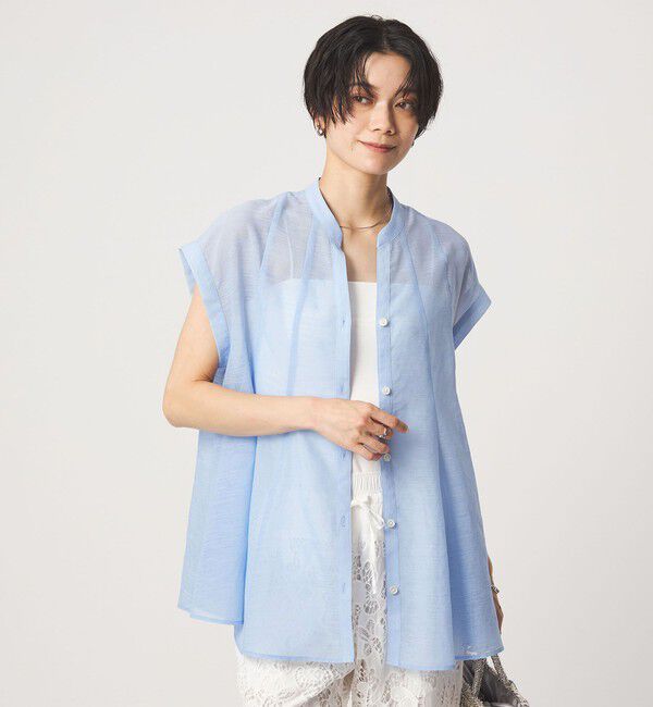 UNITED ARROWS green label relaxing「ラミーライク マチフレア ショートスリーブ ブラウス 通気性」|シャツ・ブラウス|