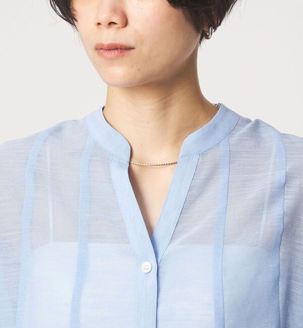 UNITED ARROWS green label relaxing「ラミーライク マチフレア ショートスリーブ ブラウス 通気性」|シャツ・ブラウス|