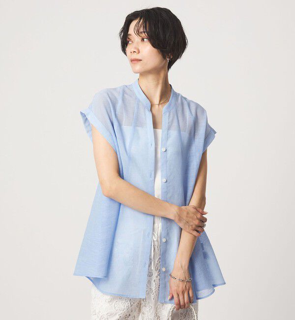 UNITED ARROWS green label relaxing「ラミーライク マチフレア ショートスリーブ ブラウス 通気性」|シャツ・ブラウス|