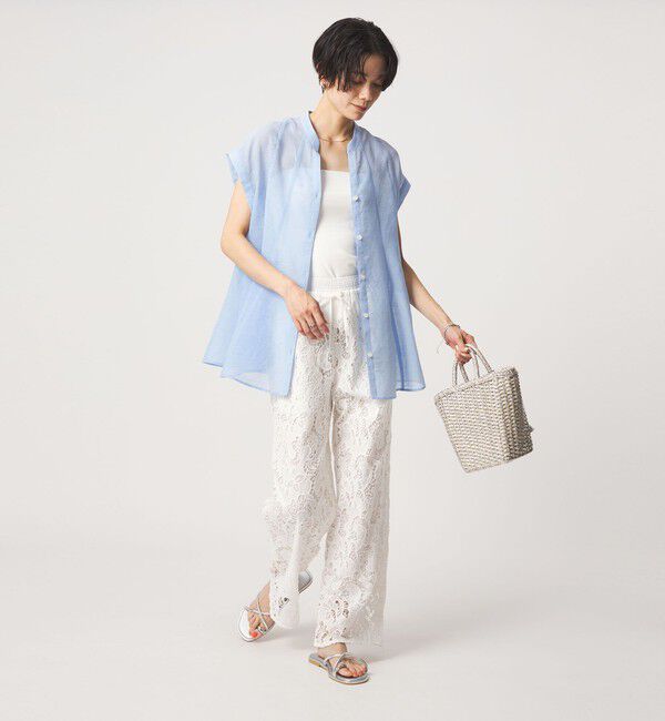 UNITED ARROWS green label relaxing「ラミーライク マチフレア ショートスリーブ ブラウス 通気性」|シャツ・ブラウス|