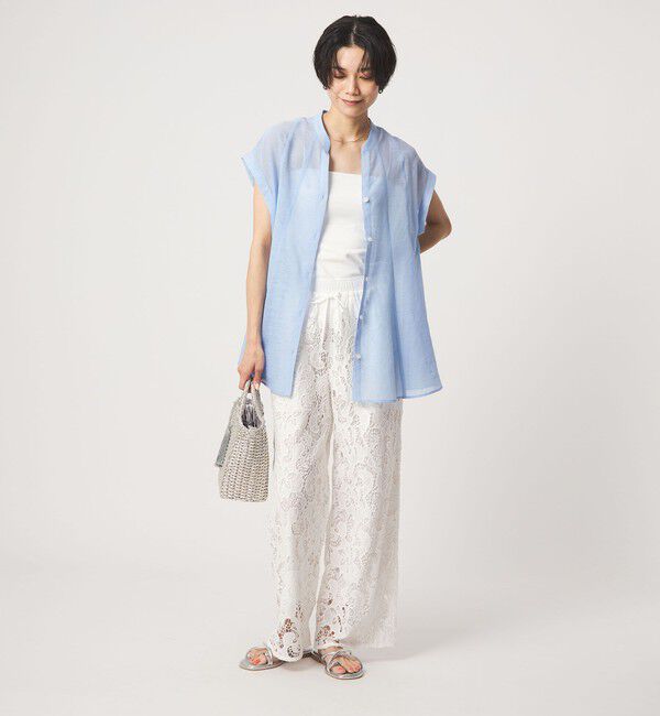 UNITED ARROWS green label relaxing「ラミーライク マチフレア ショートスリーブ ブラウス 通気性」|シャツ・ブラウス|