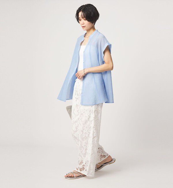 UNITED ARROWS green label relaxing「ラミーライク マチフレア ショートスリーブ ブラウス 通気性」|シャツ・ブラウス|