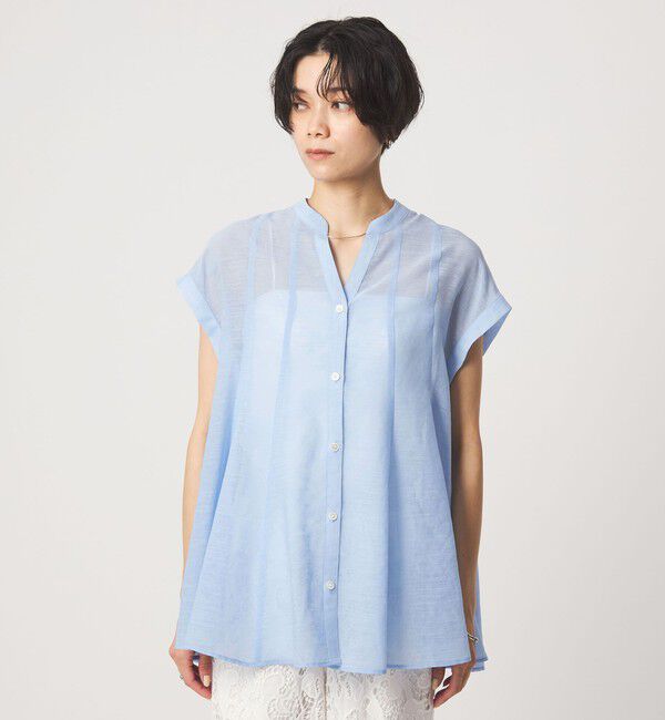 UNITED ARROWS green label relaxing「ラミーライク マチフレア ショートスリーブ ブラウス 通気性」|シャツ・ブラウス|