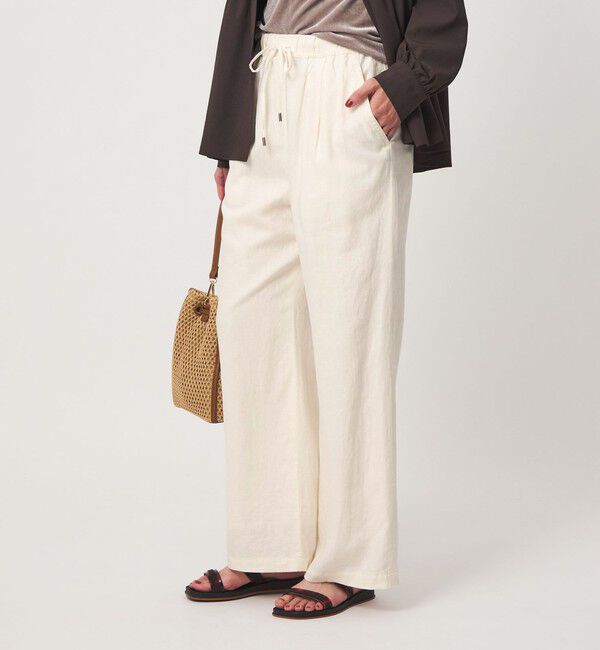 UNITED ARROWS green label relaxing「BREEZE LINEN ブリーズリネン ワイド パンツ 3 オフホワイト」|その他|