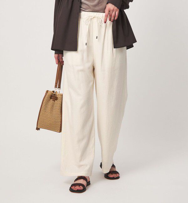 UNITED ARROWS green label relaxing「BREEZE LINEN ブリーズリネン ワイド パンツ 3 オフホワイト」|その他|
