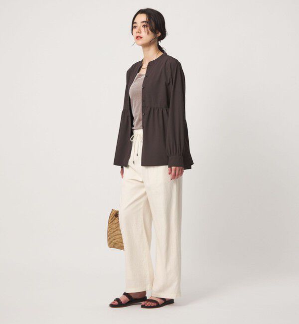 UNITED ARROWS green label relaxing「BREEZE LINEN ブリーズリネン ワイド パンツ 3 オフホワイト」|その他|