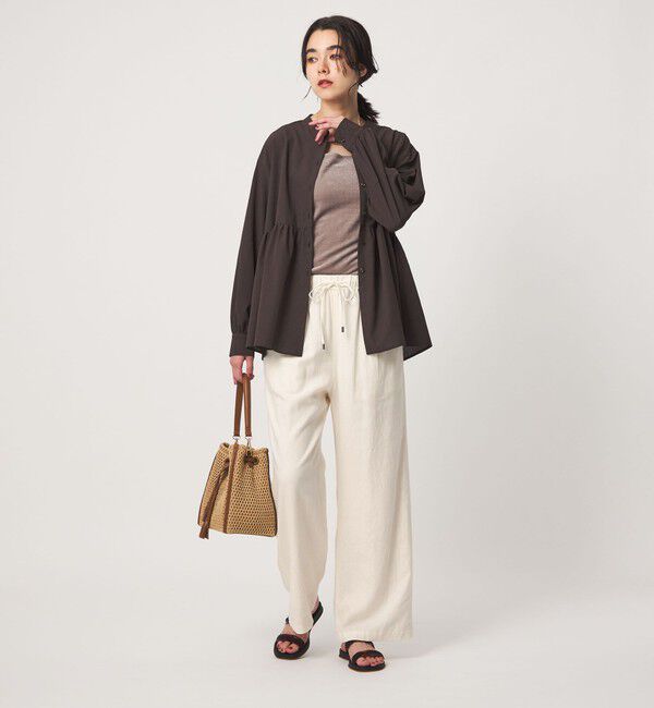 UNITED ARROWS green label relaxing「BREEZE LINEN ブリーズリネン ワイド パンツ 3 オフホワイト」|その他|