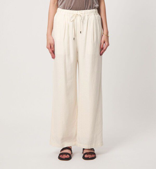 UNITED ARROWS green label relaxing「BREEZE LINEN ブリーズリネン ワイド パンツ 3 オフホワイト」|その他|