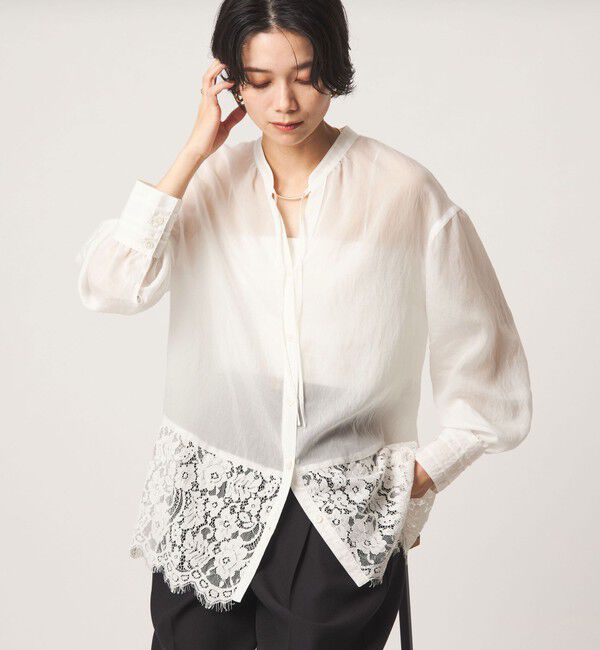 UNITED ARROWS green label relaxing「【結論シリーズ】ミルフィーユレースブラウス」|シャツ・ブラウス|