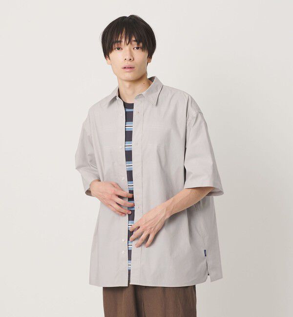 NICE WEATHER「＜NICE WEATHER＞プレーンオーバー ショートスリーブシャツ」|シャツ・ブラウス|