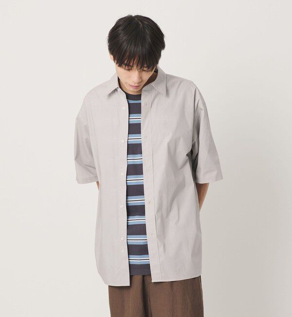 NICE WEATHER「＜NICE WEATHER＞プレーンオーバー ショートスリーブシャツ」|シャツ・ブラウス|