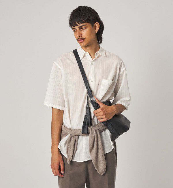 STEVEN ALAN「＜Steven Alan＞ AKIHA ストライプ レギュラーカラー ショートスリーブ シャツ」|シャツ・ブラウス|
