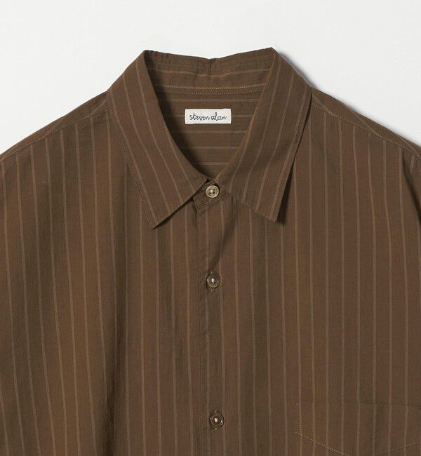 STEVEN ALAN「＜Steven Alan＞ AKIHA ストライプ レギュラーカラー ショートスリーブ シャツ」|シャツ・ブラウス|