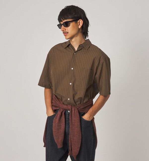 STEVEN ALAN「＜Steven Alan＞ AKIHA ストライプ レギュラーカラー ショートスリーブ シャツ」|シャツ・ブラウス|