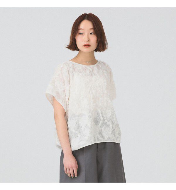 Ray BEAMS 「シュリンク ジャカード トップス」|Tシャツ・カットソー|IVORY