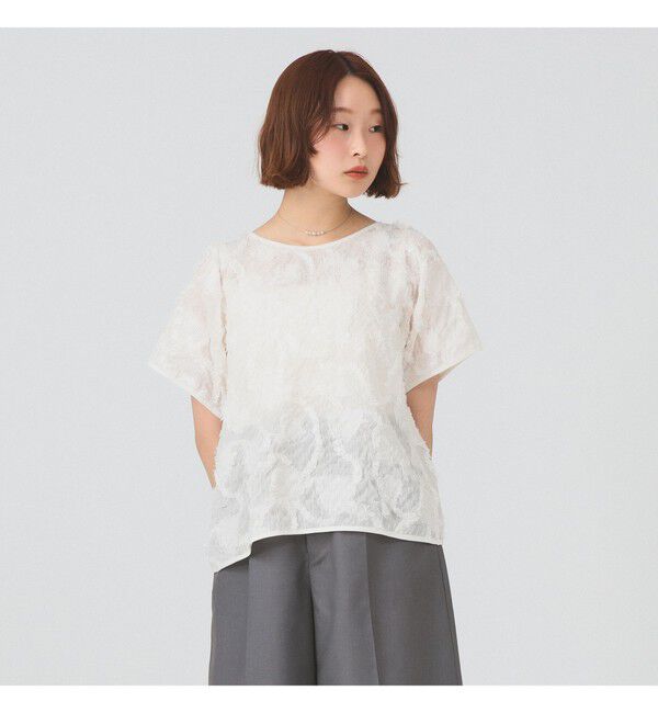 Ray BEAMS 「シュリンク ジャカード トップス」|Tシャツ・カットソー|