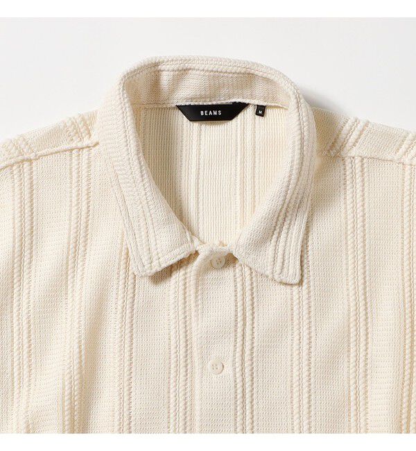 BEAMS「ショート メッシュ オープンカラーシャツ【ワイドショートフィット】」|シャツ・ブラウス|