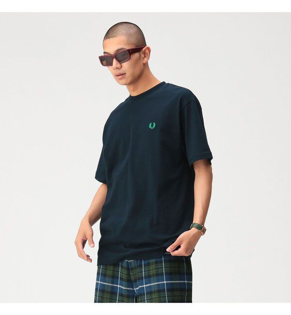 BEAMS「【別注】FRED PERRY /  ロゴ Tシャツ」|Tシャツ・カットソー|NAVY